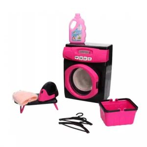 Modern mosoda játékszett kiegészítőkkel (vasalódeszka, kosár, vállfák )