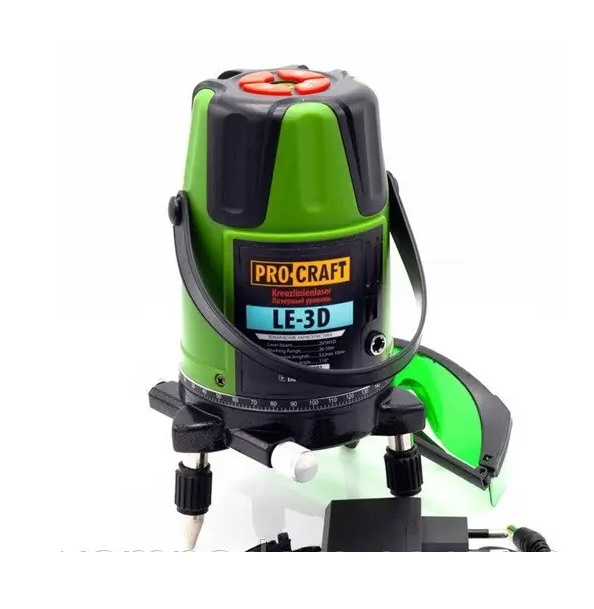 3D Zöld Lézeres Szintező akkumulátoros 15 méter (3 síkú) LE-3D PROCRAFT