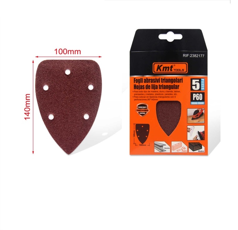 Delta csiszolópapír készlet 100x140 mm, P60 szemcsézet, 5 lyukas kivitel, 5 db/csomag - Kmt Tools