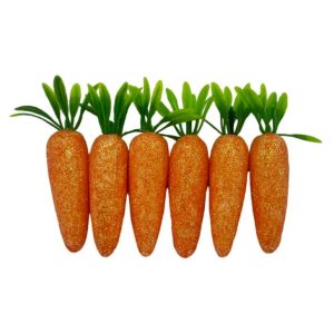 Húsvéti csillámos dekorációs sárgarépa szett 6 db/csomag KTM