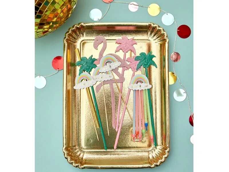 Arany Színű Szögletes Papírtálca és Süteményes Kínáló - 25 x 18 cm - Image 4