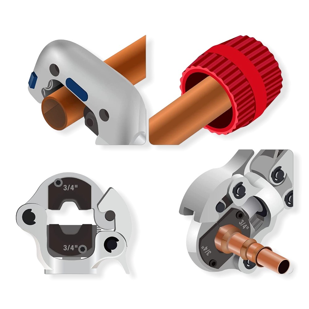 Hidraulikus Krimpelő Fogó Csövekhez 16-32mm 8 Tonna 3db Tokmánnyal HA-0044 Haina