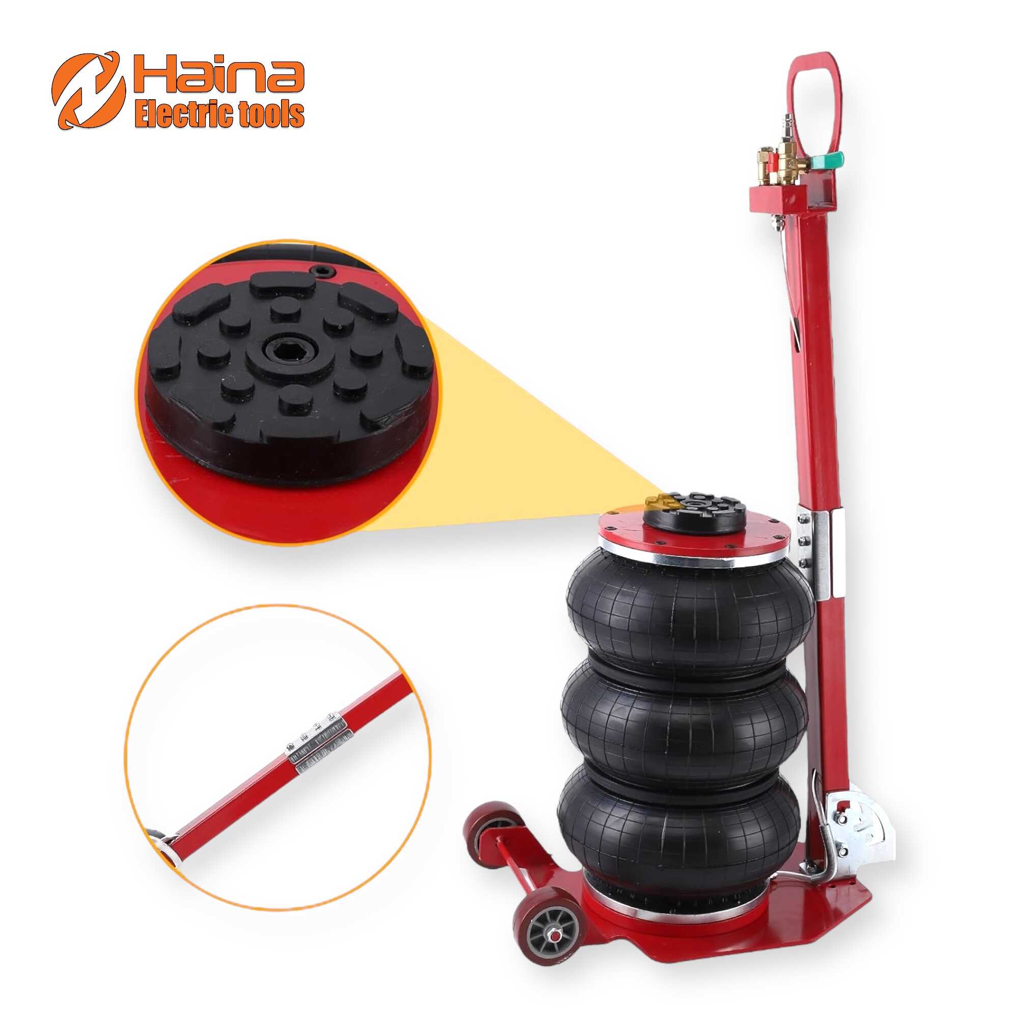 Pneumatikus Légpárnás Emelő - 6,5 tonna teherbírás, állítható hosszú nyéllel - HAINA M130