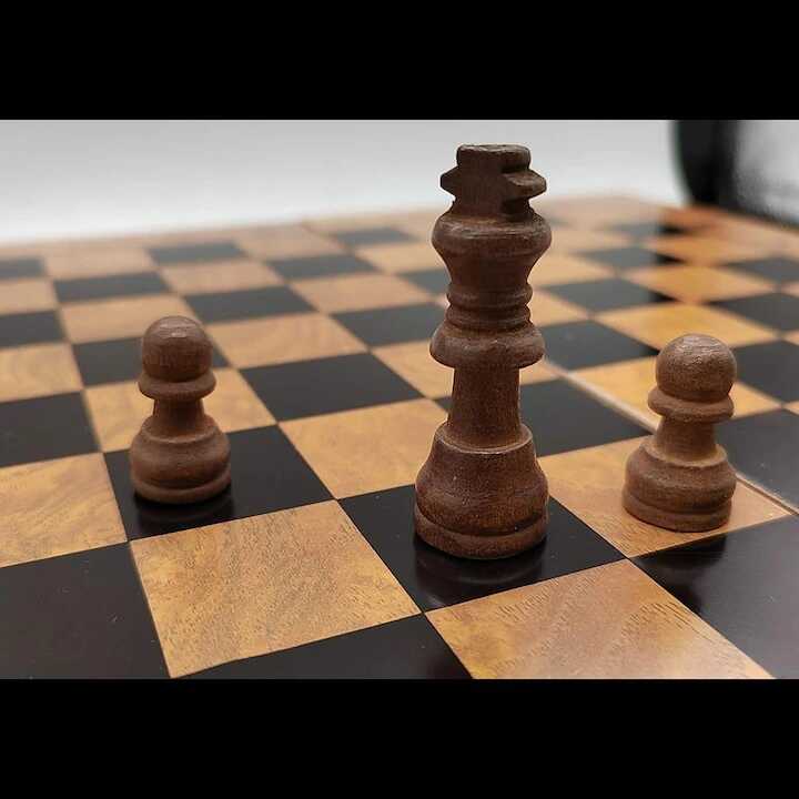 Klasszikus Sakk és Dáma fa tábla játék , 25 cm - Image 5