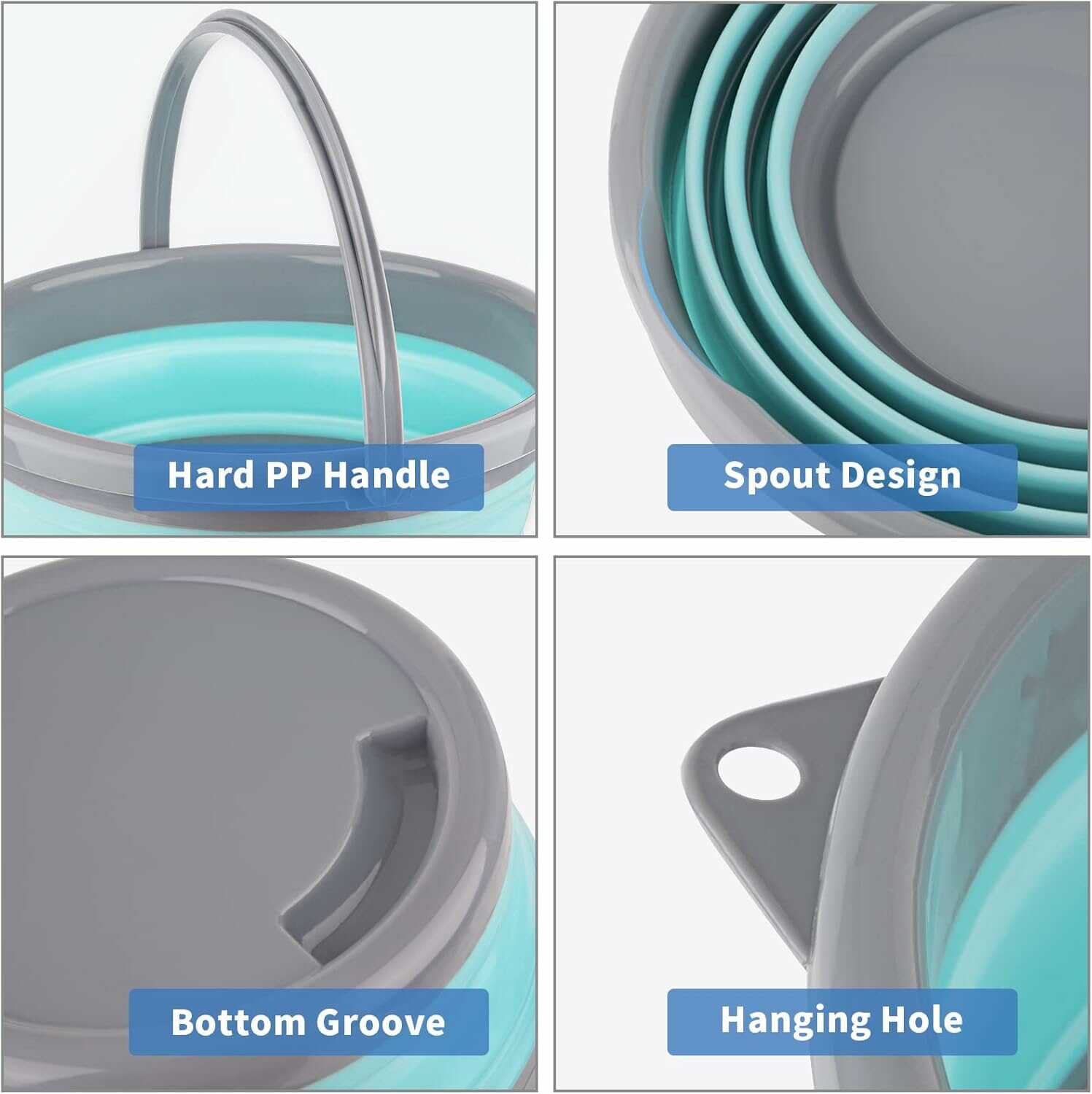 Összecsukható Szilikon Vödör Helytakarékos Kialakítással - 10 Liter - Image 5