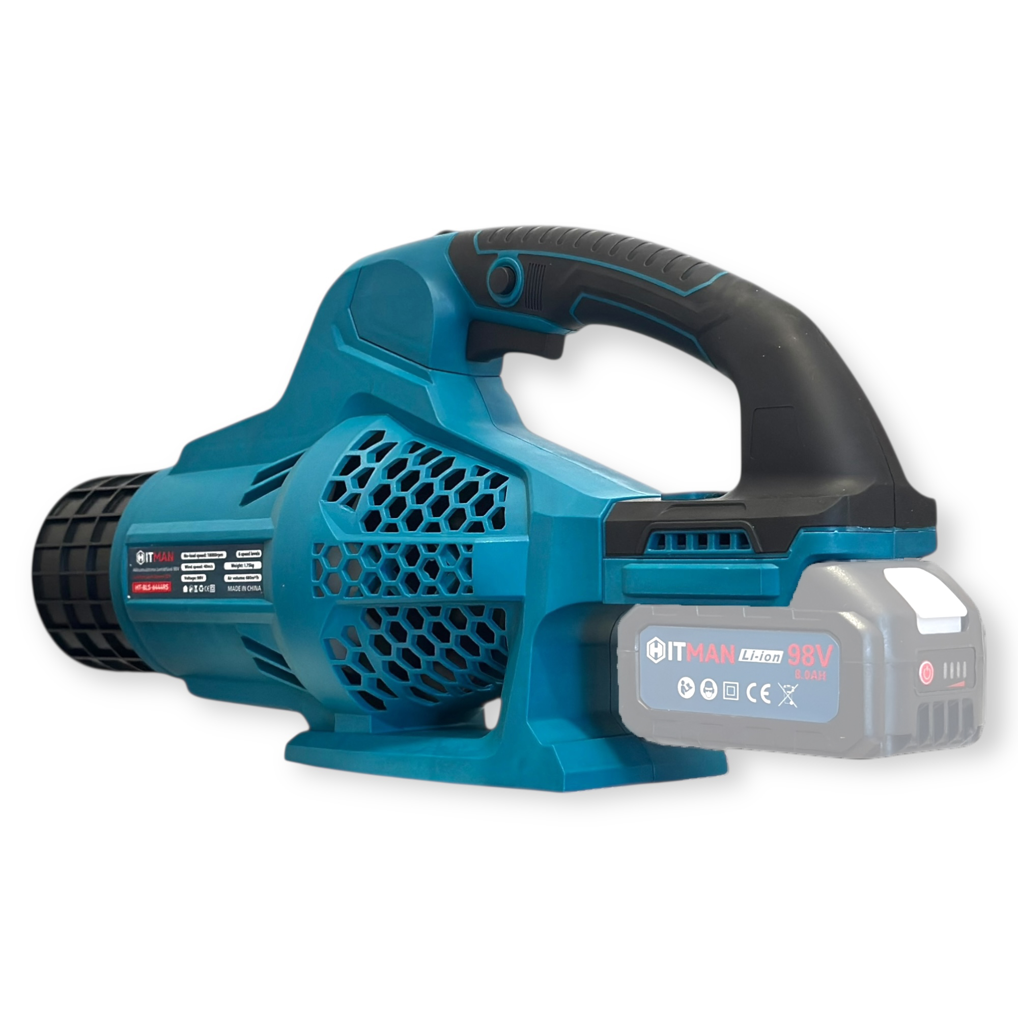 Akkumulátoros Lombfúvó - 98V, 6 sebességes, gyorstöltővel (akku nélkül) - HITMAN HT-BLS-6444RS