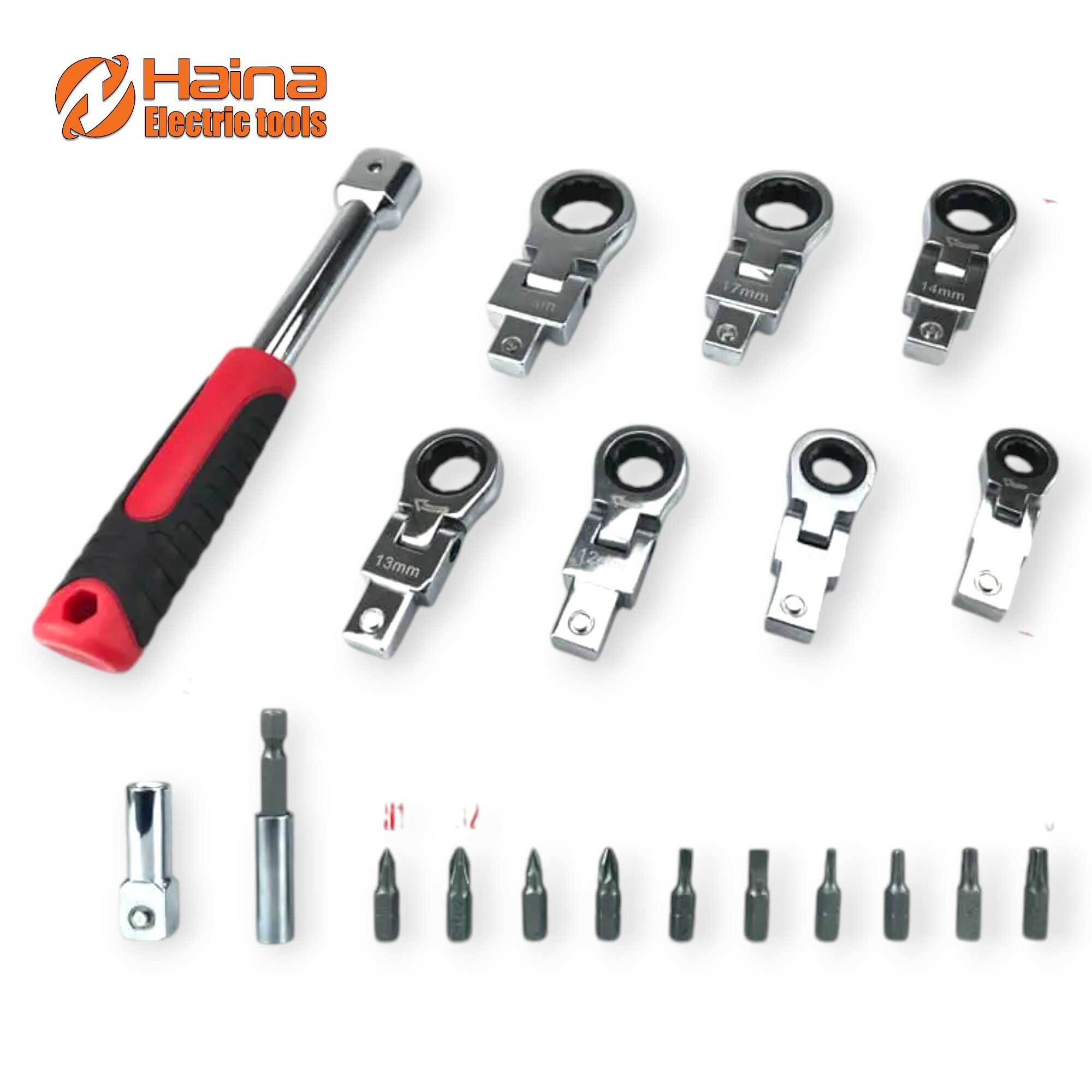 Univerzális 12 az 1-ben Flex-Fejes Racsnis Kulcs Készlet 6-19mm HITMAN