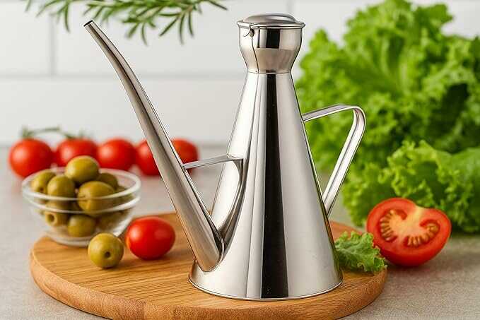 Rozsdamentes hosszú csőrű olajtartó kanna 250ml Kmt Style - Image 7