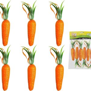 Húsvéti dekorációs sárgarépa szett akasztóval 7 cm 6 db/csomag KTM