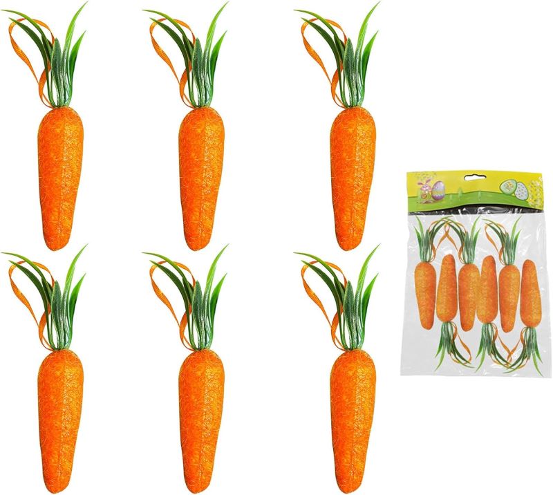 Húsvéti dekorációs sárgarépa szett akasztóval 7 cm 6 db/csomag KTM