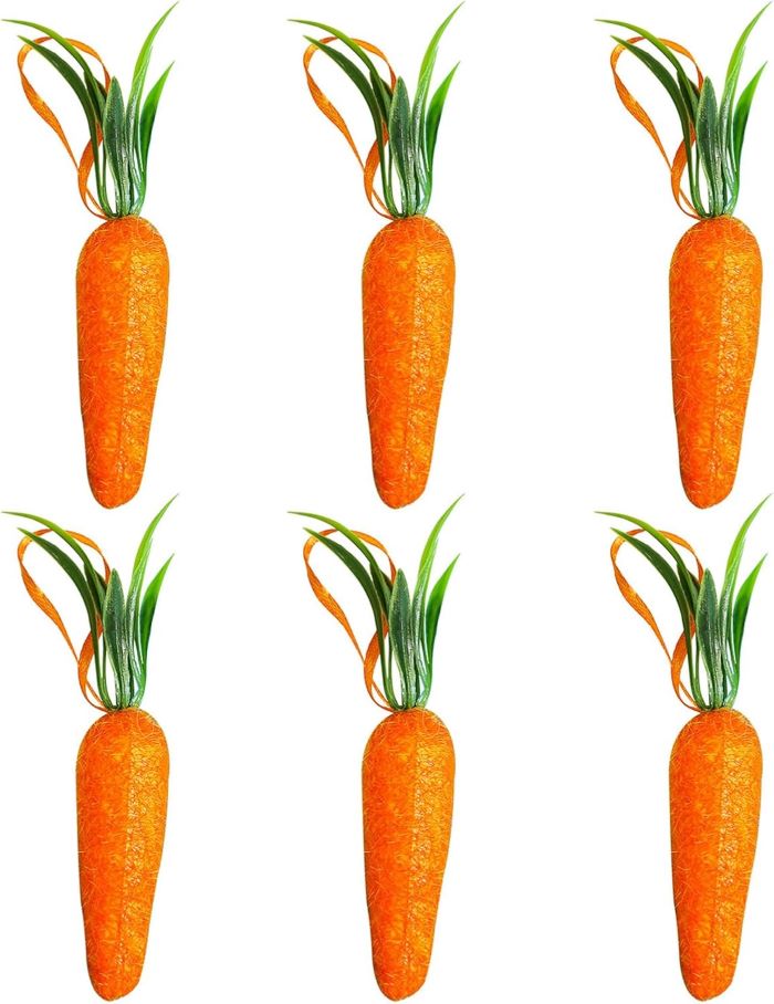 Húsvéti dekorációs sárgarépa szett akasztóval 7 cm 6 db/csomag KTM - Image 2