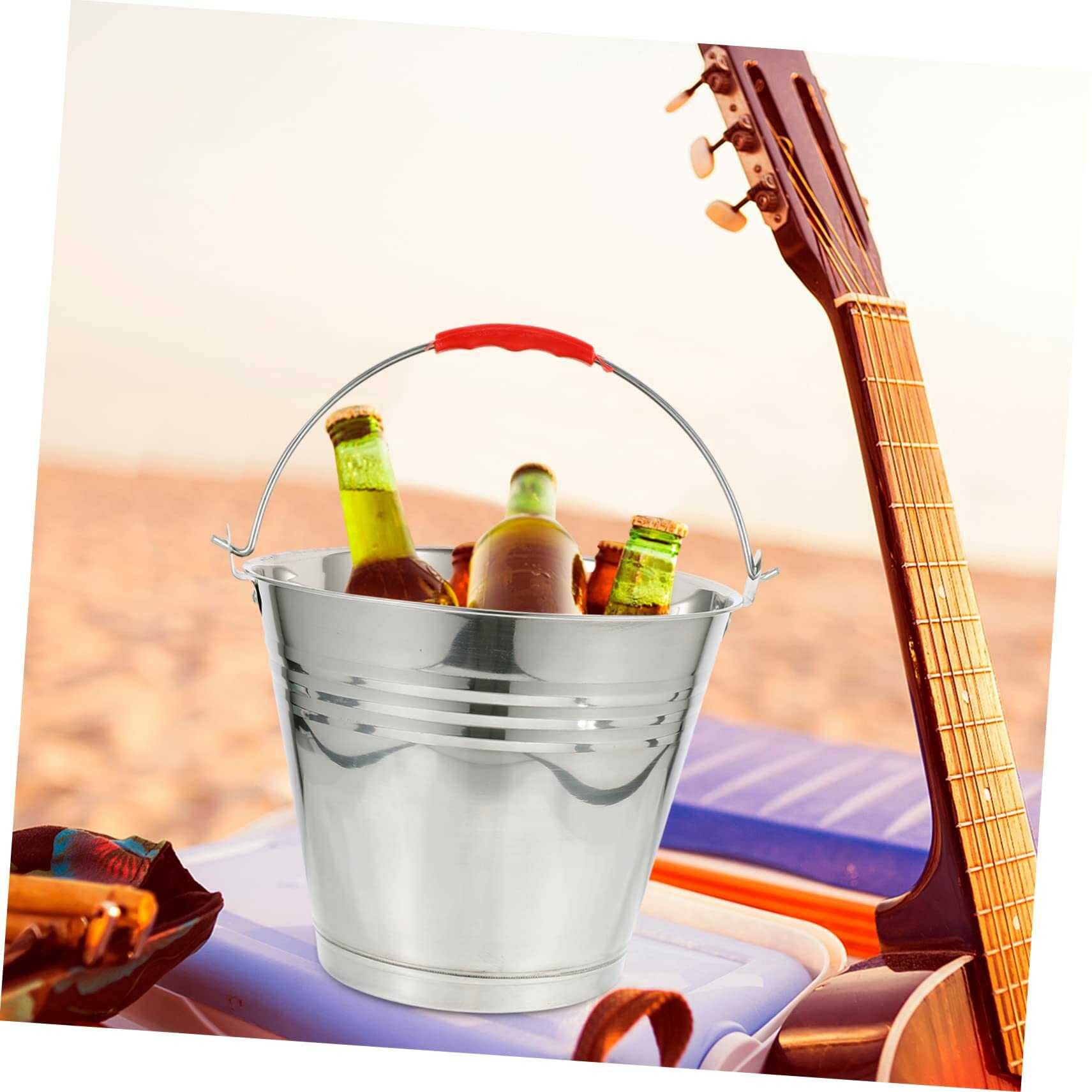 Klasszikus Rozsdamentes Acél Vödör Műanyag Fogantyúval - 5 Liter - Image 3