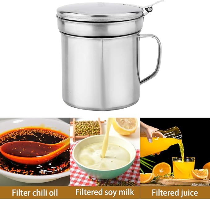 Rozsdamentes konyhai szűrőedény fedővel és fogantyúval 500ml Kmt Style - Image 5