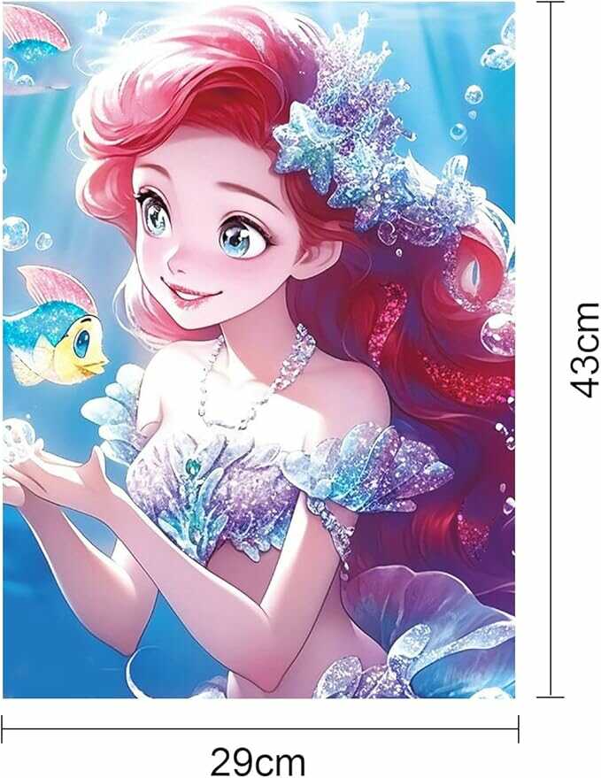 Csillámló sellő hercegnő kirakós / puzzle , 43×29 cm , 100 db -os - Image 3