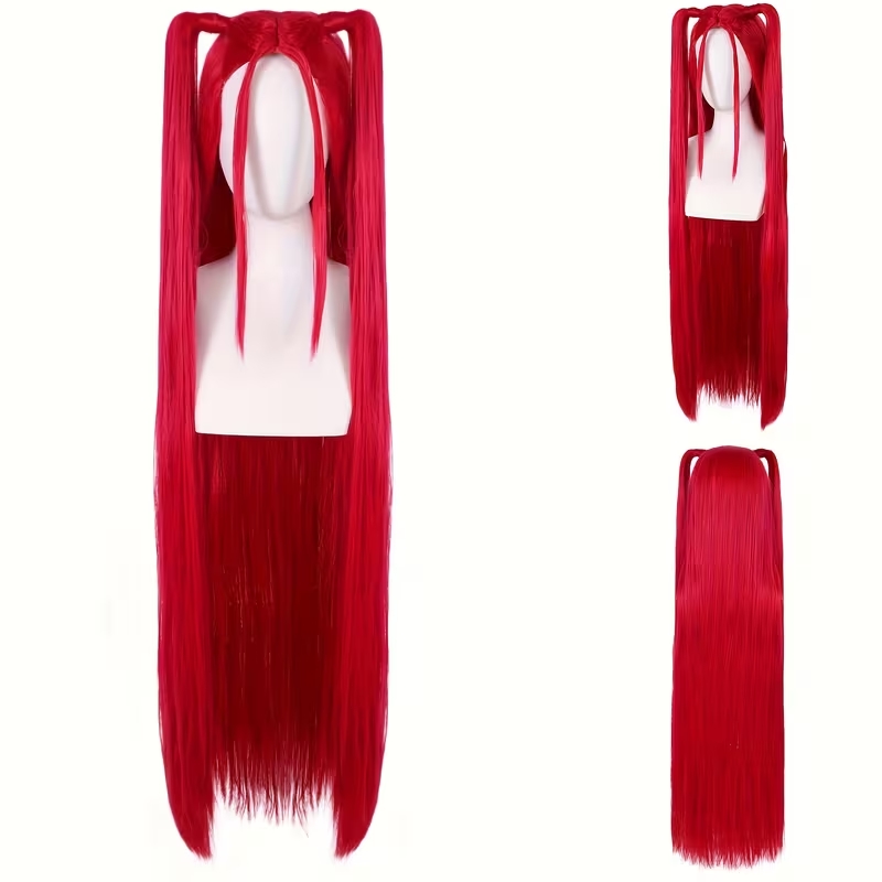 K-Pop Demon Hunter Mira extra hosszú vörös paróka