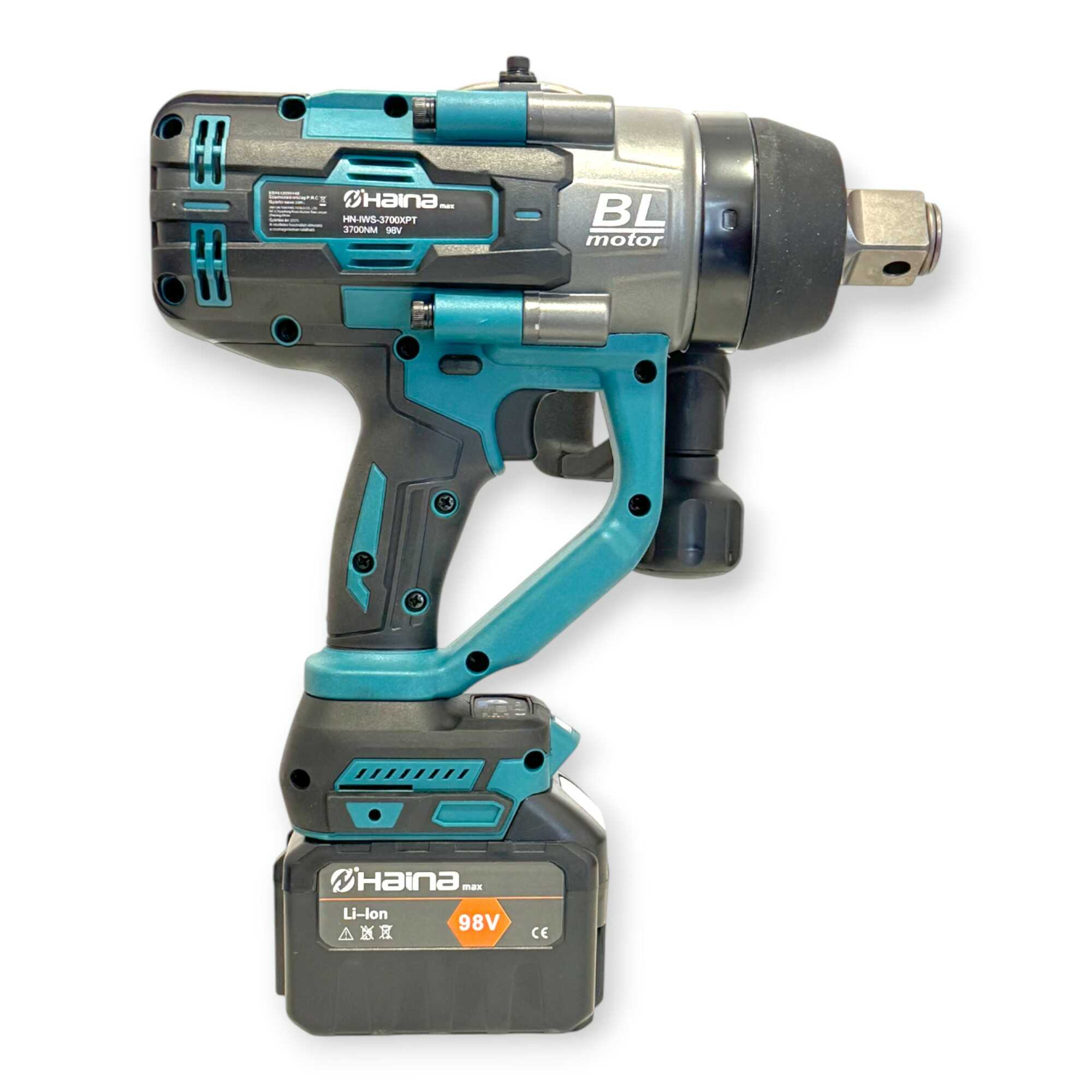 Akkumulátoros Ütvecsavarozó Kerékkulcs 3700Nm 98V 1" Ipari Fej H-IWS-3700XPT Haina