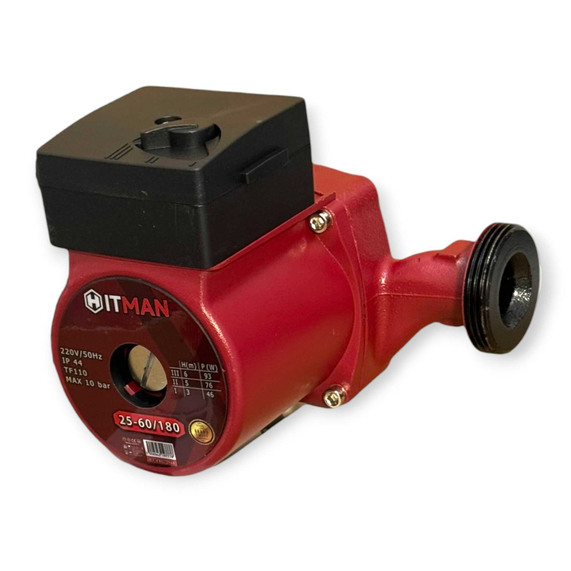 Keringető Szivattyú 3-fokozatú 100W 25-60/180mm Öntöttvas Ház HT-PBG-2560 Hitman