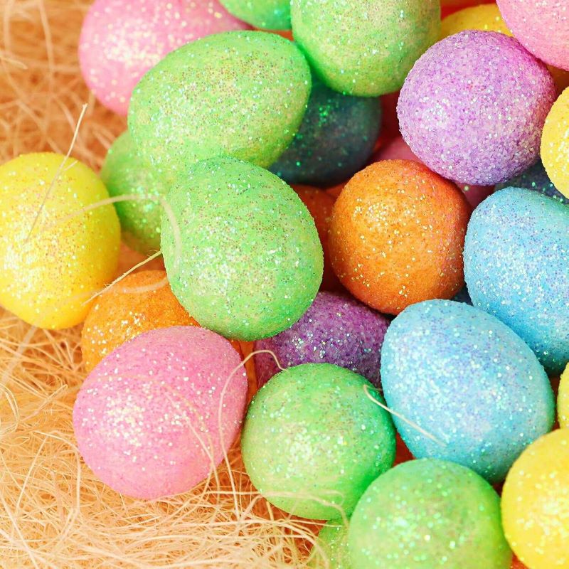 Húsvéti mini csillámos dekorációs tojás szett vegyes színekben 110 db/csomag - Image 4