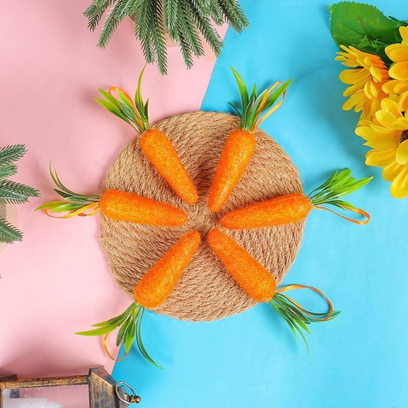 Húsvéti dekorációs sárgarépa szett akasztóval 7 cm 6 db/csomag KTM - Image 3