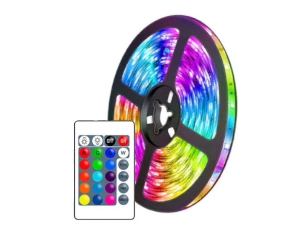 Öntapadós Többszínű SMD LED Szalag 10m Hálózati Tápegységgel - Image 2