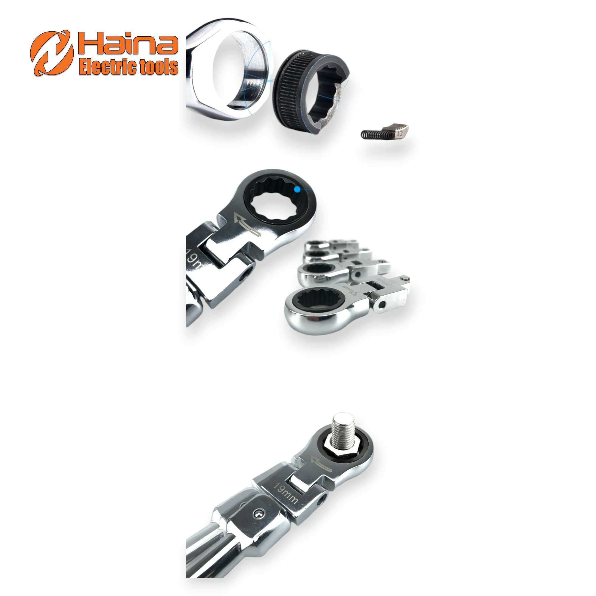 Univerzális 12 az 1-ben Flex-Fejes Racsnis Kulcs Készlet 6-19mm HITMAN