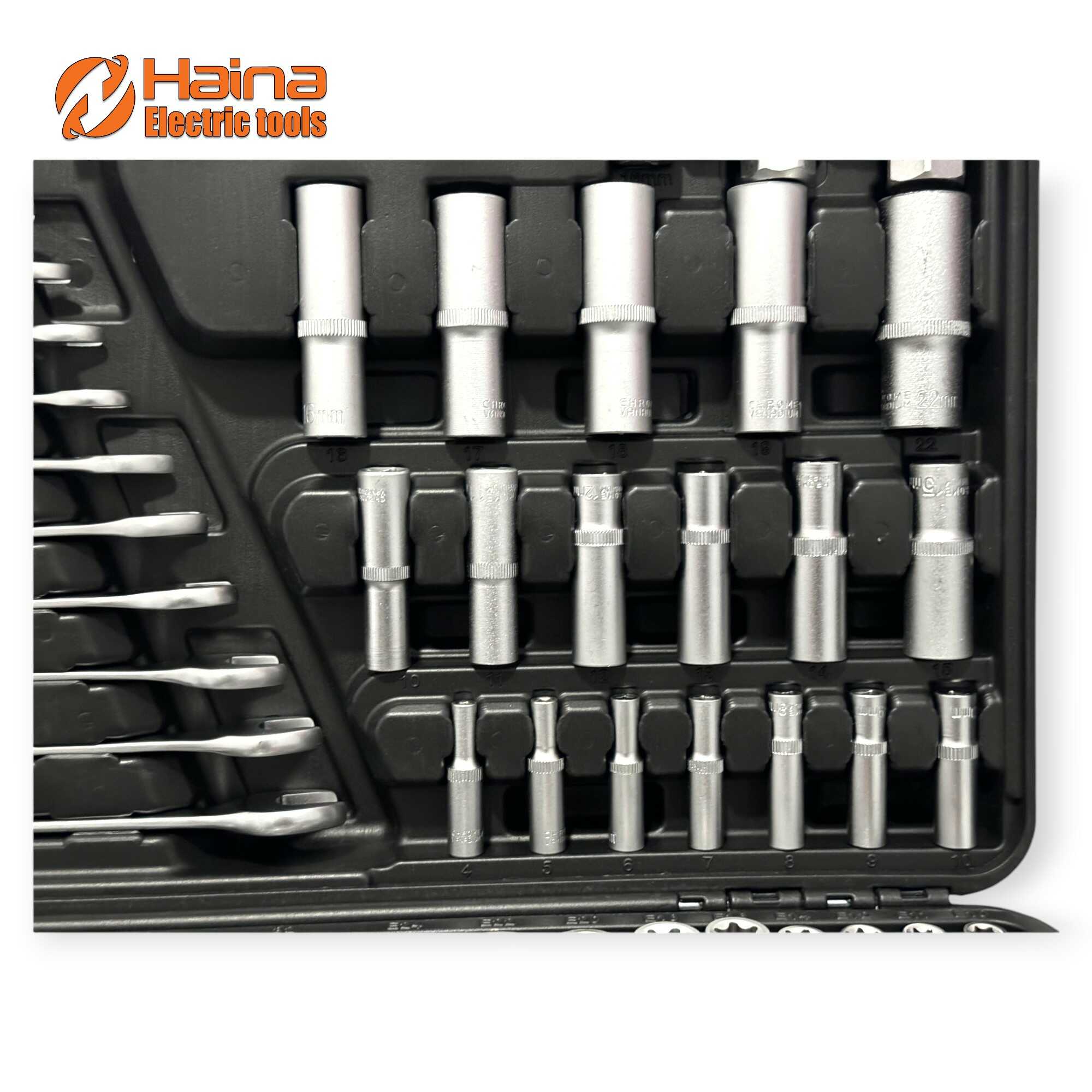 Krova Dugókulcs Készlet 216 részes 1/2" 1/4" 3/8" Racsnis Hajtókarokkal HA-0057 Haina