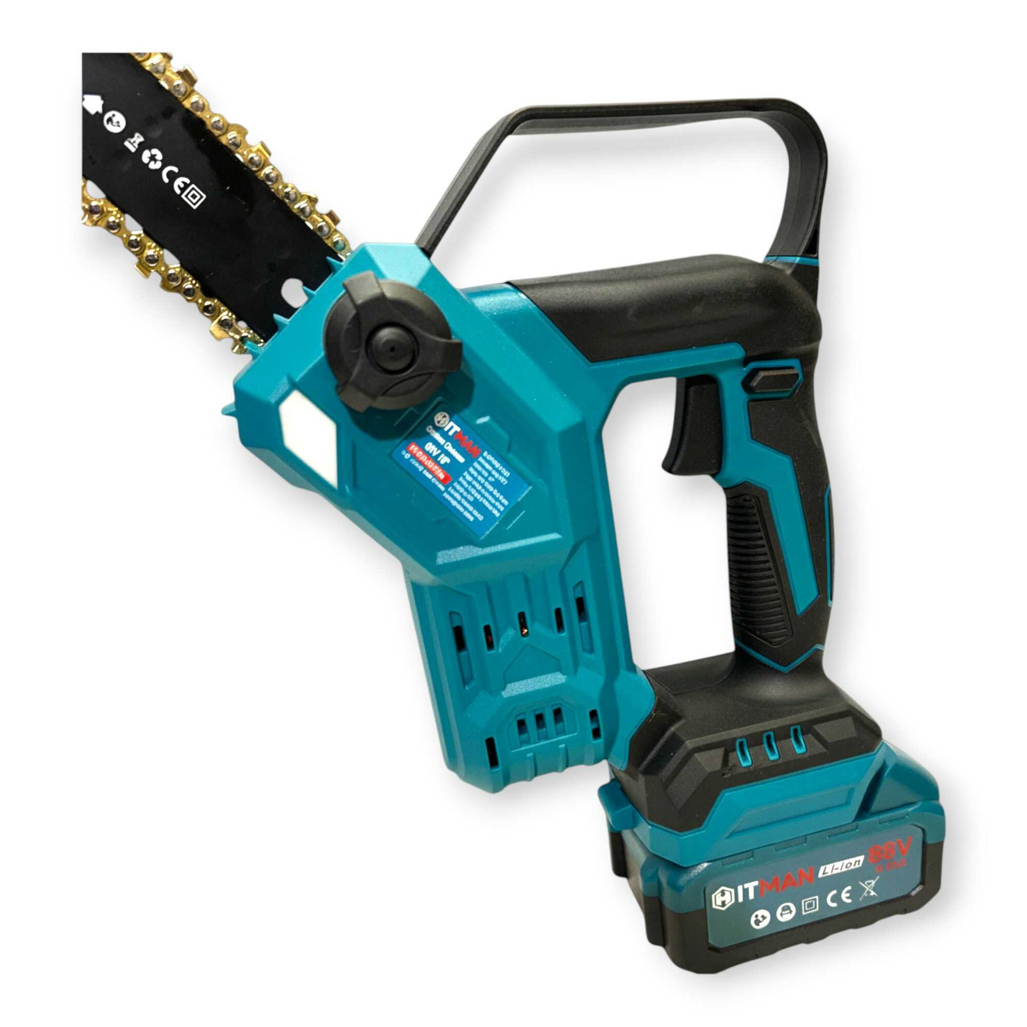 Akkumulátoros Láncfűrész 88V 10" LCD Kijelző Olajtartály 2 Akku HT-CHS-8877.Pro Hitman