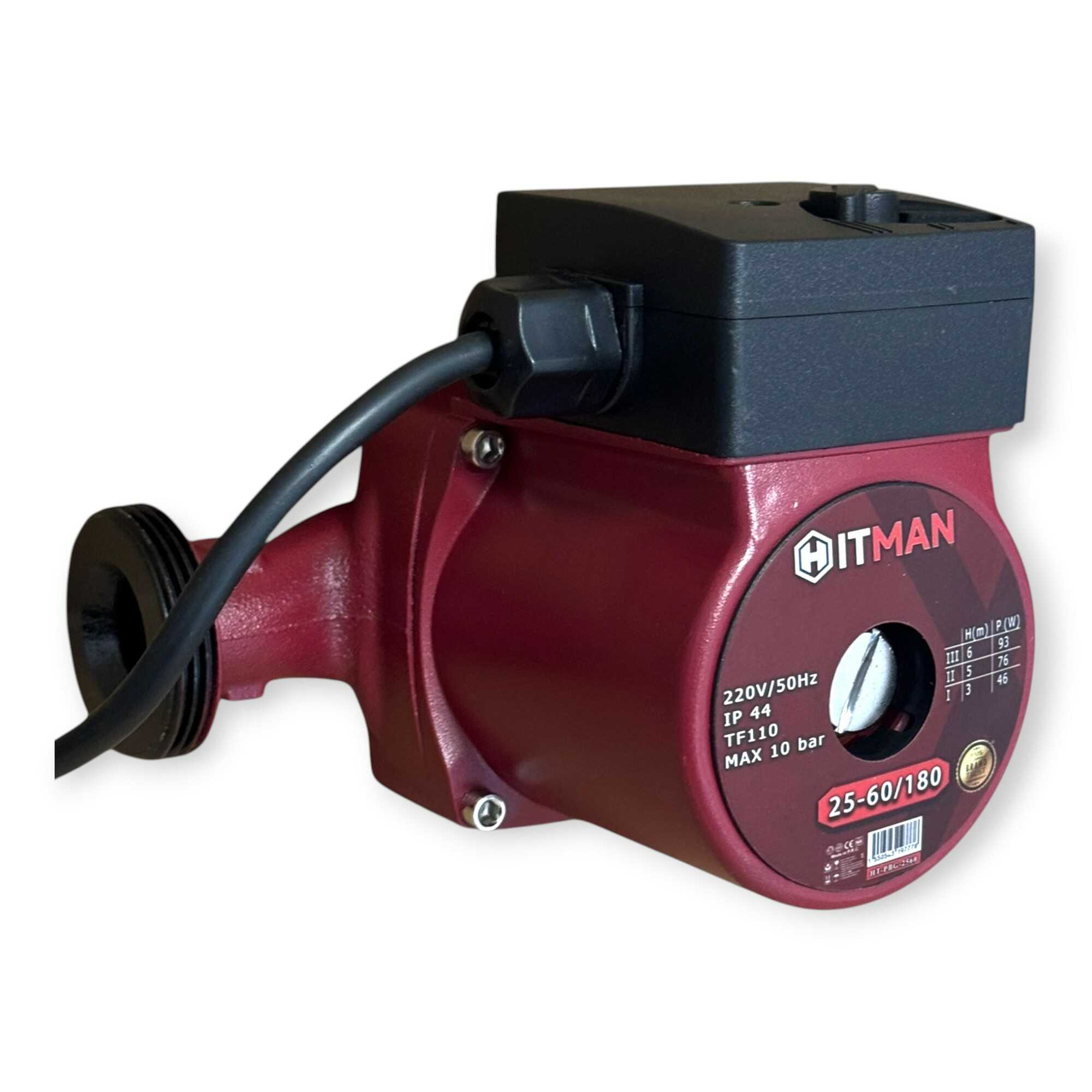 Keringető Szivattyú 3-fokozatú 100W 25-60/180mm Öntöttvas Ház HT-PBG-2560 Hitman