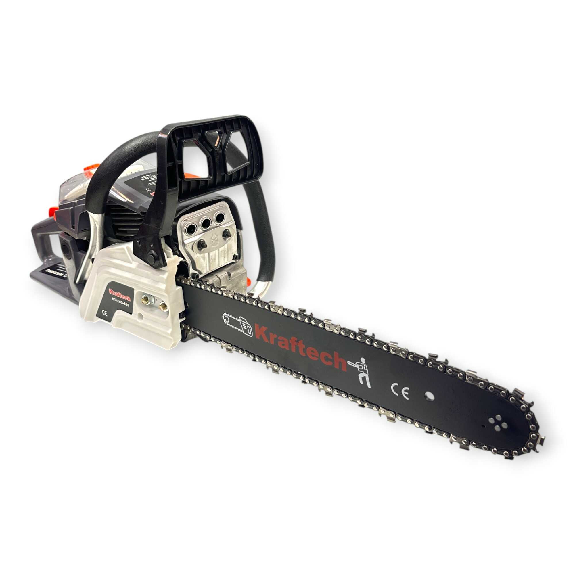 Benzinmotoros Láncfűrész - 5,8 LE, 73 cm³, 45 cm vágóhossz - KRAFTECH KT/CHS-58S