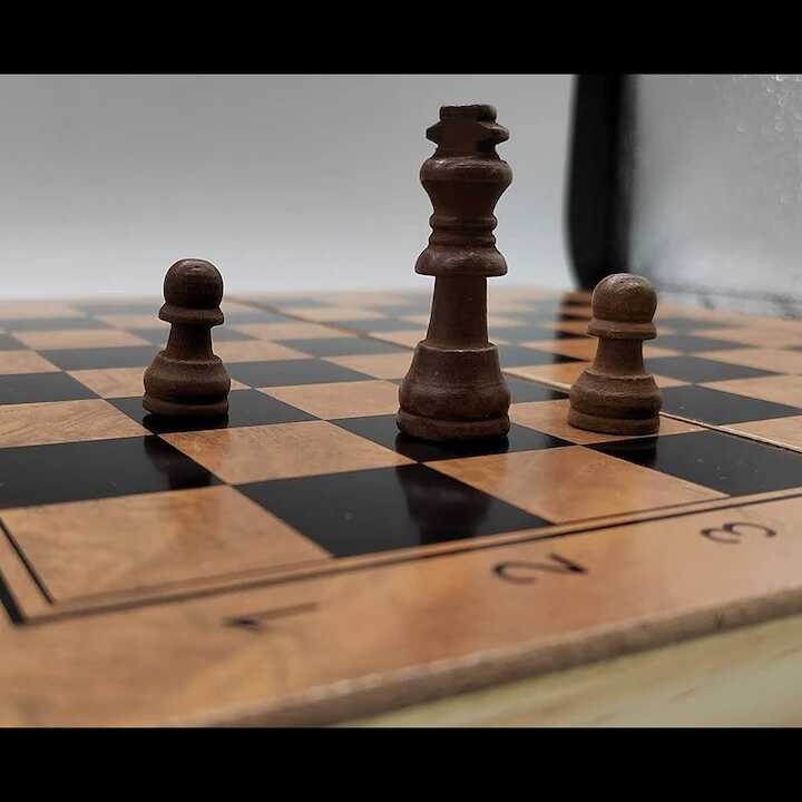 Klasszikus Sakk és Dáma fa tábla játék , 25 cm - Image 8
