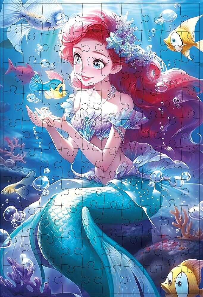 Csillámló sellő hercegnő kirakós / puzzle , 43×29 cm , 100 db -os - Image 4