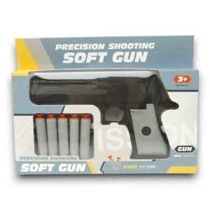 Biztonságos Szivacslövő Játékpisztoly Szett , 4 db puha szivacslövedékkel