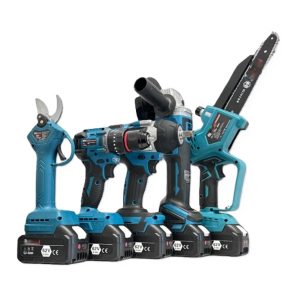 Professzionális 5 az 1-ben akkumulátoros gépcsomag fúróval, sarokcsiszolóval, ütvecsavarozóval, láncfűrésszel és metszőollóval, 88V, kofferben SM-555 SUPAMASTER