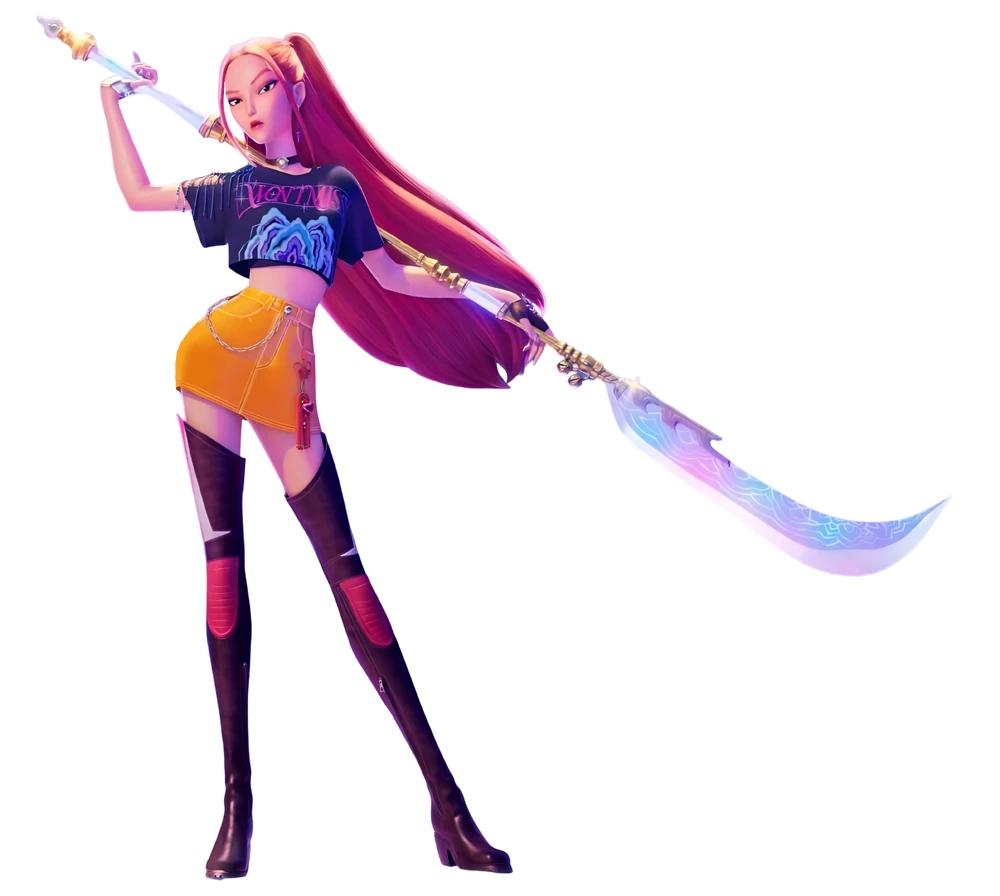 K-Pop Demon Hunter Mira extra hosszú vörös paróka - Image 7