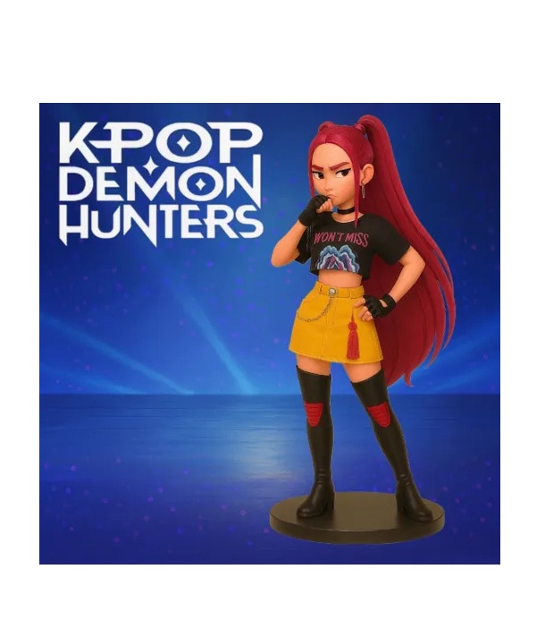 K-Pop Demon Hunter Mira extra hosszú vörös paróka - Image 8