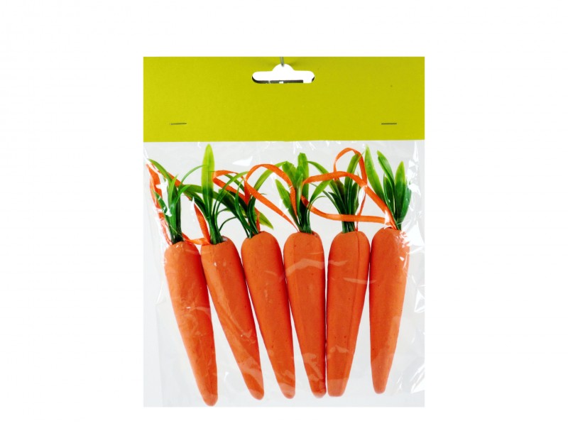 Húsvéti dekorációs sárgarépa szett akasztóval 7 cm 6 db/csomag KTM - Image 4