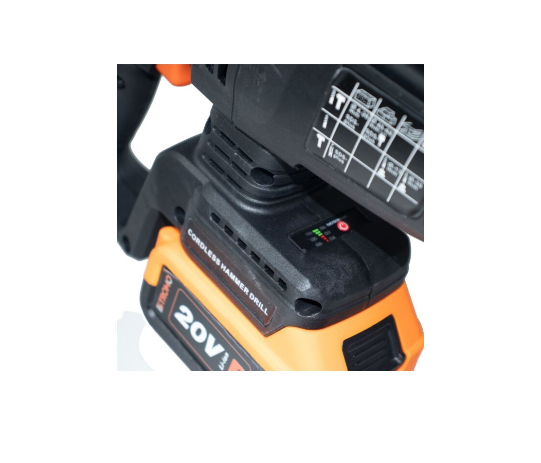 STROMO AHA24 Professzionális Akkumulátoros Fúró- és Vésőkalapács 20V, Brushless motorral, 26 mm fúrási kapacitással