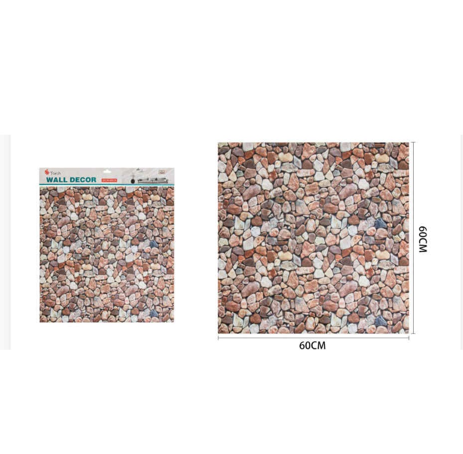 Természetes Kavicsmintás Öntapadós Csempematrica 60cm x 60cm