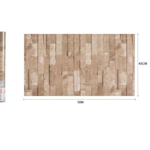 Természetes Barna Kőpanel Mintás Öntapadós Tapéta 45cm x 10m - Torch