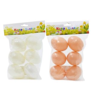 Húsvéti natúr hatású dekorációs tojás szett 6,3x4,5 cm 6 db/csomag KTM