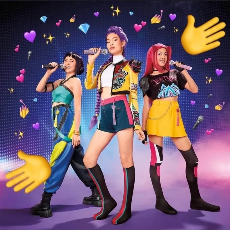 K-Pop Demon Hunter Mira extra hosszú vörös paróka - Image 6