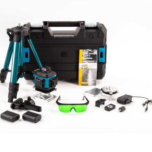 Ipari 4D 16 vonalas önszintező lézer zöld fénnyel, 360 fokos kivetítéssel, 2 db Li-ion akkumulátorral, kofferben SYT-16 4D SUPAMASTER