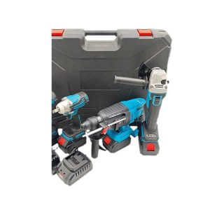 Professzionális 3 az 1-ben akkumulátoros gépcsomag sarokcsiszolóval, fúrókalapáccsal és ütvecsavarozóval, 68V, kofferben MS-1003 SUPAMASTER