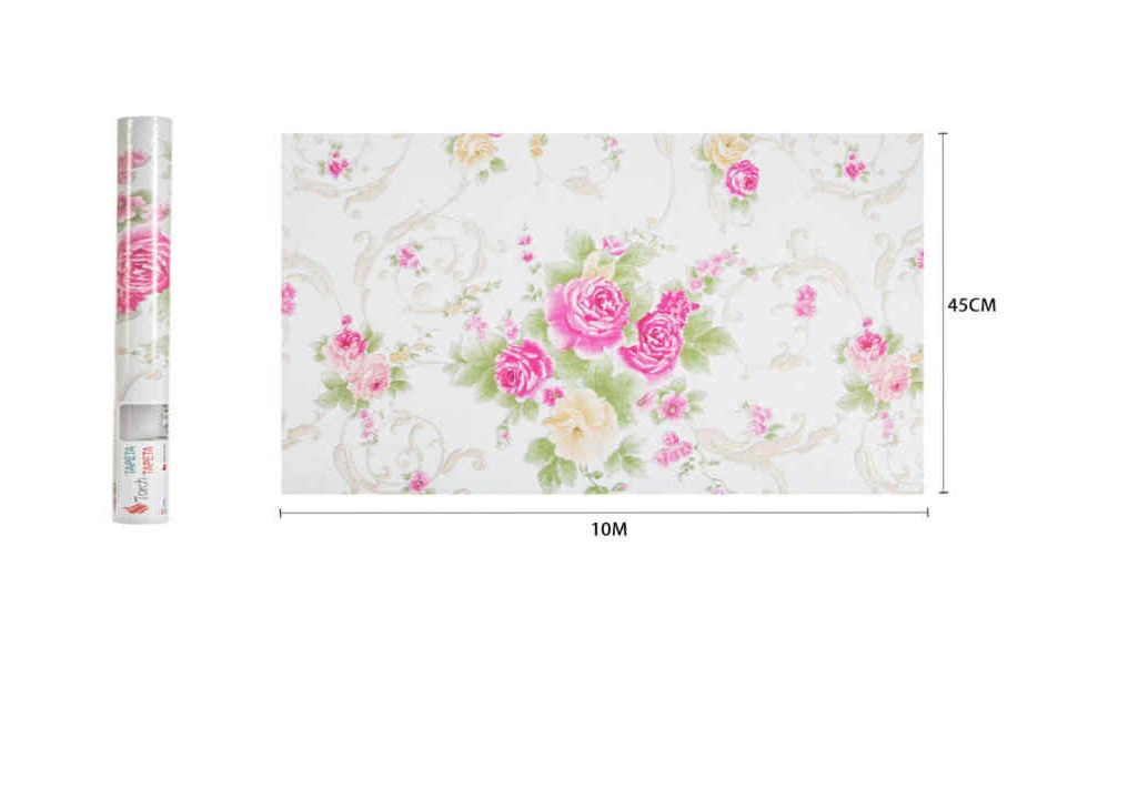 Romantikus Vintage Virágmintás Öntapadós Tapéta 45cm x 10m - Torch