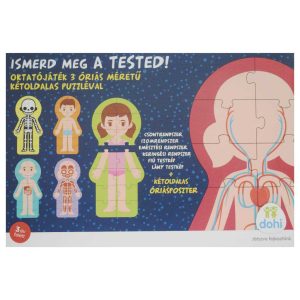Ismerd meg a tested - Készségfejlesztő oktató játék ,óriás méretű kétoldalas puzzleval