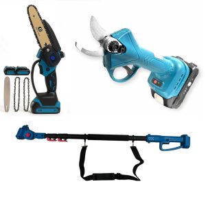 "SUPAMASTER Professzionális Akkumulátoros Kerti Szett – Metszőolló, Láncfűrész és Teleszkópos Toldó Végezzen profi munkát a kertben létra és fáradtság nélkül! Ez a SUPAMASTER kerti szett a tökéletes választás minden kerttulajdonos számára, aki hatékony, gyors és biztonságos megoldást keres a fák és bokrok gondozásához. A csomag egyesíti az akkumulátoros metszőolló precizitását a 6 colos láncfűrész erejével, a 2 méteres teleszkópos szár pedig gondoskodik róla, hogy a legmagasabb ágak se jelentsenek akadályt. Mit tartalmaz a csomag? Akkumulátoros Metszőolló: Erős motorral szerelt eszköz a tiszta és gyors vágásokhoz. 6 colos Láncfűrész: Kompakt méret, beépített automata olajzóval a súrlódásmentes és tartós működésért. Teleszkópos Toldószár: 2 méterig fokozatmentesen nyitható kar, amellyel a talajon állva érheti el a lombkoronát. 2 darab Li-ion Akkumulátor: Hosszú üzemidő, hogy ne kelljen kényszerpihenőt tartania töltés miatt. Hálózati Gyorstöltő: Az akkumulátorok gyors és biztonságos újratöltéséhez. Strapabíró Koffer: Minden eszköznek fix helye van, így a tárolás és szállítás egyszerű és rendezett. Miért válassza a SUPAMASTER szettet? Viszlát, balesetveszély! Felejtse el a bizonytalan létrázást. A teleszkópos szár segítségével a földön állva, stabilan végezheti el a magaslati gallyazást. Maximális hatékonyság: A 6 colos (150 mm) vágólappal rendelkező fűrész az automata olajzásnak köszönhetően nem akad el, és sokkal tartósabb, mint a manuális társai. Ízületkímélő munka: Az ergonómikus kialakítás és az akkumulátoros rásegítés leveszi a terhet a csuklóról és a tenyérről – nincs többé vízhólyag vagy izomláz a nap végén. Univerzális megoldás: Legyen szó szőlőmetszésről, gyümölcsfák fiatalításáról vagy tüzifa aprításáról, ez a szett mindenre alkalmas. Technikai adatok Márka: SUPAMASTER Láncfűrész: 6 col (150 mm) vágáshossz, olajzós tartállyal. Teleszkóp: 2 méteres maximális kinyúlás. Akkumulátor: 2 db nagyteljesítményű lítium-ion egység. Tartozék: Hordozókoffer és töltő."