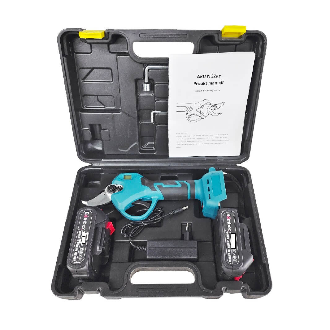 Professzionális akkumulátoros metszőolló digitális kijelzővel 40 mm vágáskapacitás, 2 darab 68V akkumulátorral, gumírozott markolattal, kofferben SM-5010 SUPAMASTER - Image 3