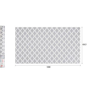 Geometriai Rácsmintás Szürke-Fehér Öntapadós Tapéta 45cm x 10m - Torch