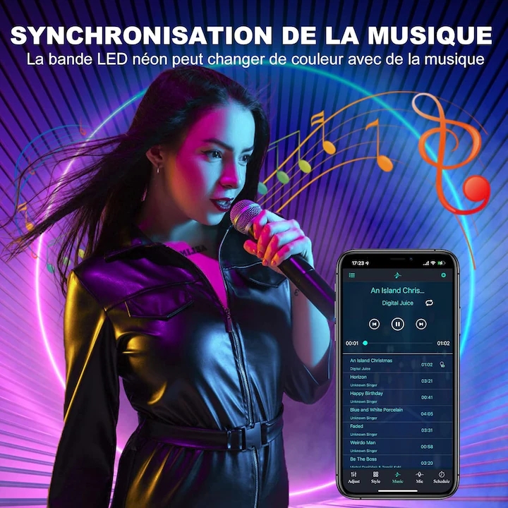 Öntapadós Okostelefonos Alkalmazással Vezérelhető Neon LED Szalag 5 m - Image 2