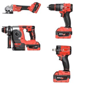 Professzionális 4 az 1-ben akkumulátoros gépcsomag ütvefúróval, ütvecsavarozóval, fúró-csavarozóval és flexszel, 4 db akkuval, 2 db töltővel, kofferben SM-4440 SUPAMASTER